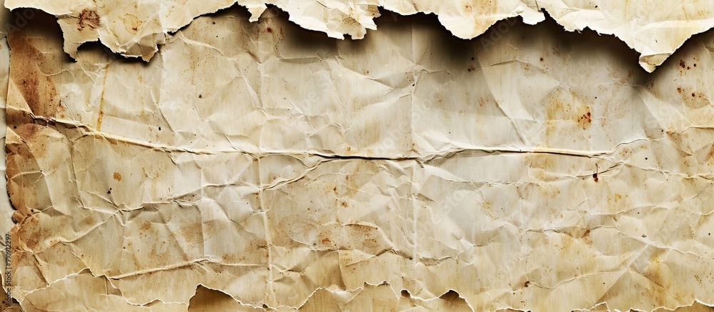 Poster a weathered paper with aged edges is shown in the copy space image
