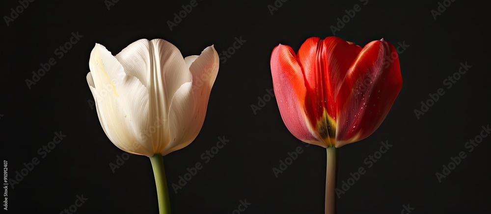 Poster pair of tulips in a copy space image