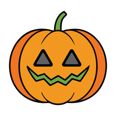 Minimalistic Halloween Pumpkin Doodle: Simple and Stylish Vector Art  illustration design