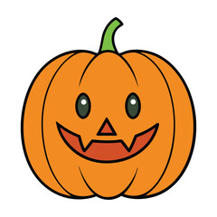 Minimalistic Halloween Pumpkin Doodle: Simple and Stylish Vector Art  illustration design