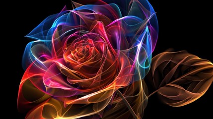 Abstract Rose in Vibrant Hues