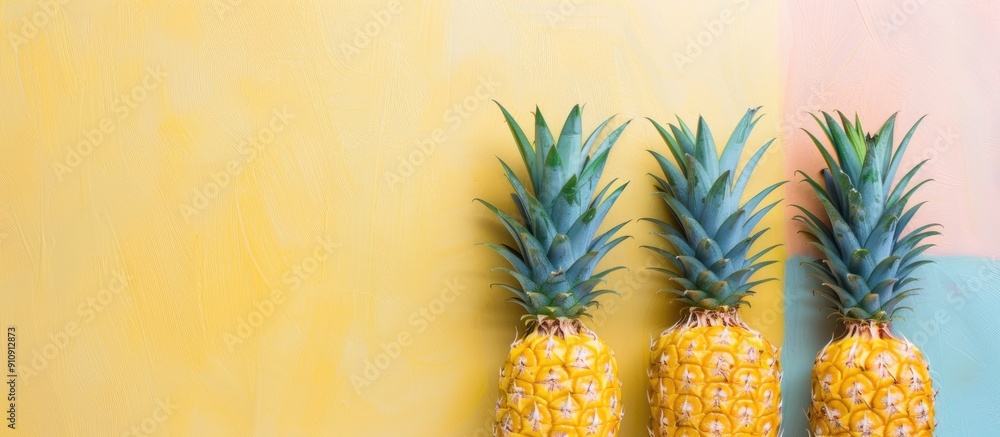 Aufkleber Pineapple is not only delicious but also healthy creating a beautiful copy space image