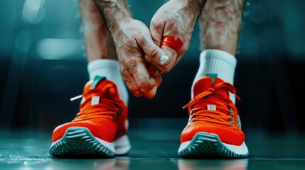 An Injured Basketball Player Holding His Ankle In Pain On The Court, Wallpaper Pictures, Background Hd