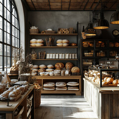 Sophisticated Baking Tools in a Cozy Bakery Interior: Culinary Arts and Comfort