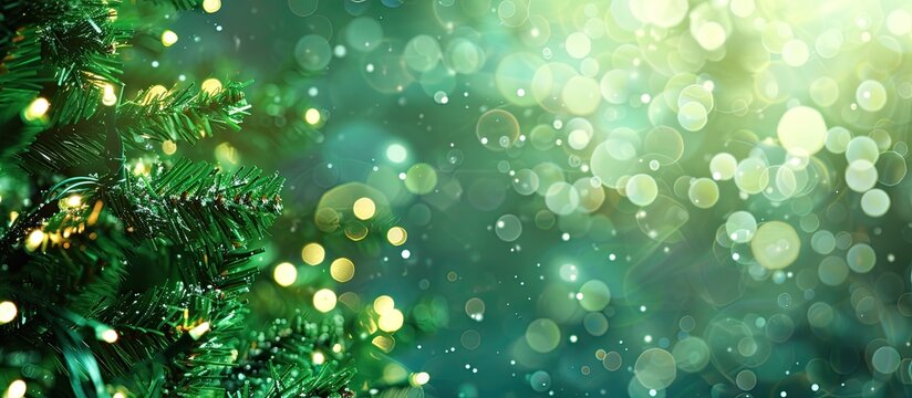 Green abstract background perfect for Christmas with copy space image