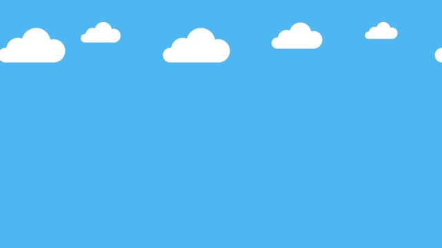 Clouds moving with blue sky animation for backgrounds
