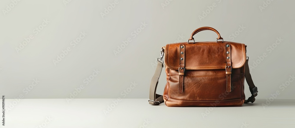 Aufkleber A single laptop bag is displayed alone on a plain white backdrop providing ample copy space image