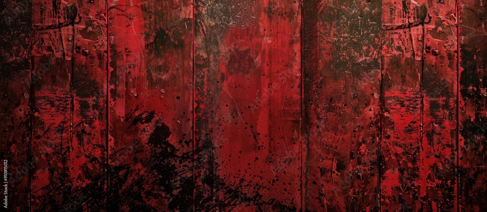 Poster Old walls with various scratches a dark side red finish and a Halloween theme ideal for a copy space image