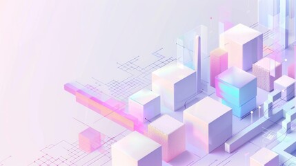 Fototapeta premium Abstract Geometric Composition in Pastel Colors