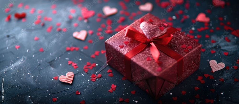 Aufkleber valentine s day themed gift box with a romantic love filled text on a backdrop perfect for a copy sp