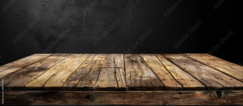 Aufkleber table made of wood providing background for an image with empty space for text or design known as a 