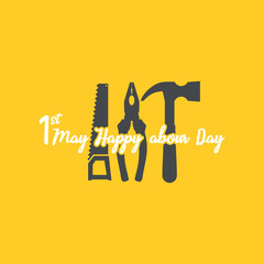 1 may - happy labour day. happy Labour day or international workers day vector illustration. labor day and may day celebration design.