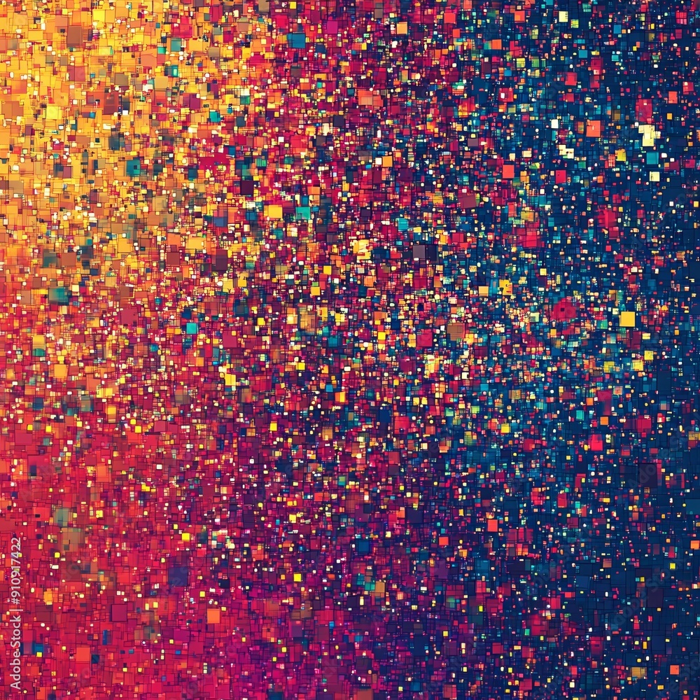 Aufkleber vibrant abstract background with multicolored squares. bright and colorful pixel pattern creating a 