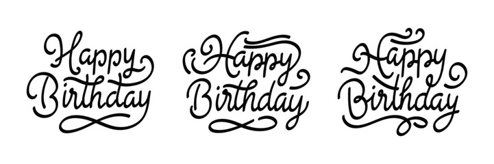 Simple Happy Birthday Typography for Invitation and Card