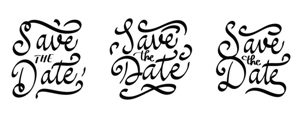 Simple Save The Date Lettering for Invitation