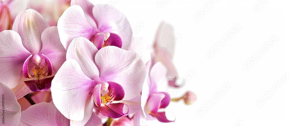 Poster isolated orchid blossom with copy space image