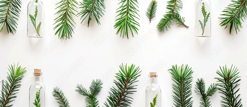 Leinwandbilder top view of a festive flat lay composition for christmas or new year celebration showcasing handmade