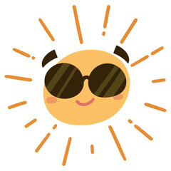 Sun wearing a sunglasses