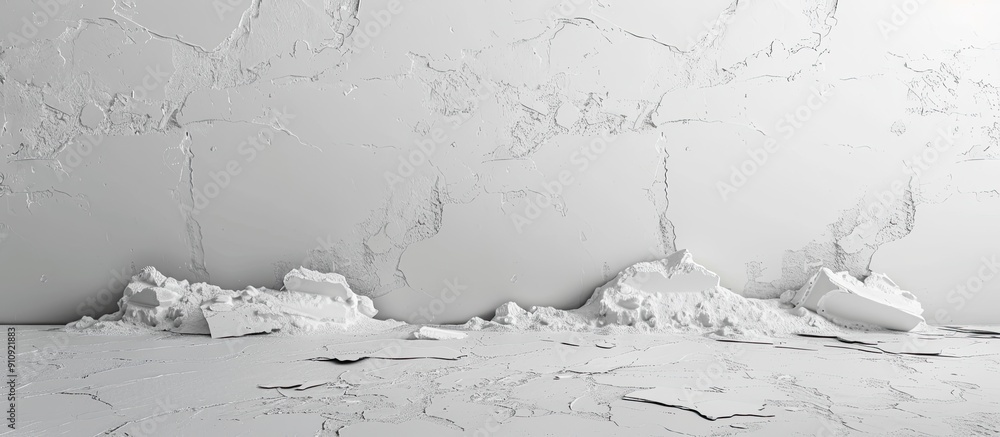 Fototapete White cement or concrete wall texture with copy space image and paper texture creating an empty area