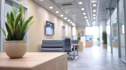 Beautiful blurred background of a light modern office interior