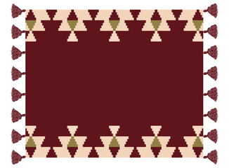 pixelated pattern background A retro vintage illustration of Nubian Egyptian rug ornaments, geometric patterns and traditional motifs in dark red and beige colors 