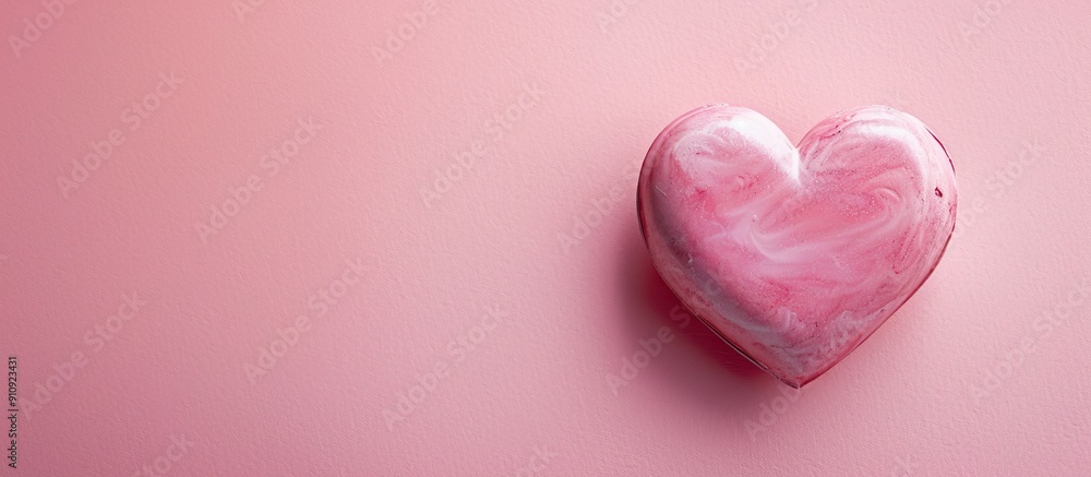 Poster valentine s day themed image with a pink heart on a pink background in a trendy pop art style perfec
