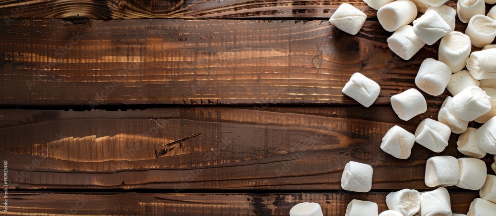 Aufkleber wooden backdrop with marshmallows offering a copy space image for customization