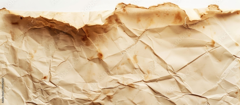 Fototapete mock up of a vintage paper sheet on a plain white background with copy space image