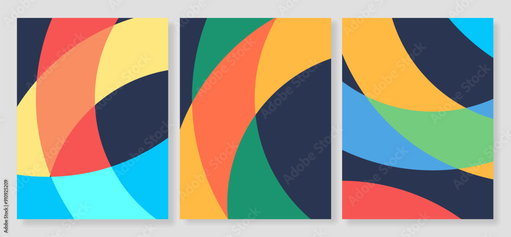Poster minimalistic hipster colored frame design. vector line gradient halftone. frame for text modern art 