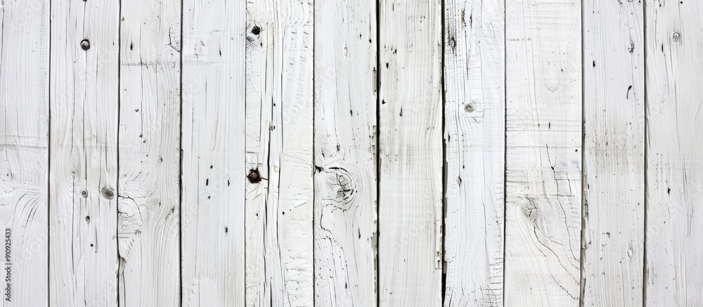 Aufkleber Horizontal white wooden plank providing a backdrop for a website or wallpaper ideal for enhancing your design with copy space image or text