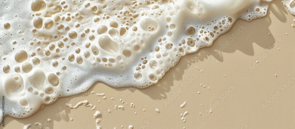 Poster sandy beach with white foam in the background ideal for copy space image