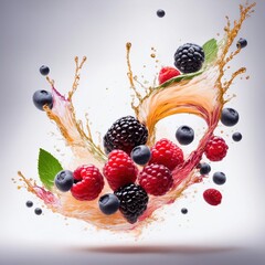 Dynamic Splash of Fresh mixberry