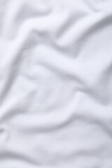 Texture of white fabric as background, top view