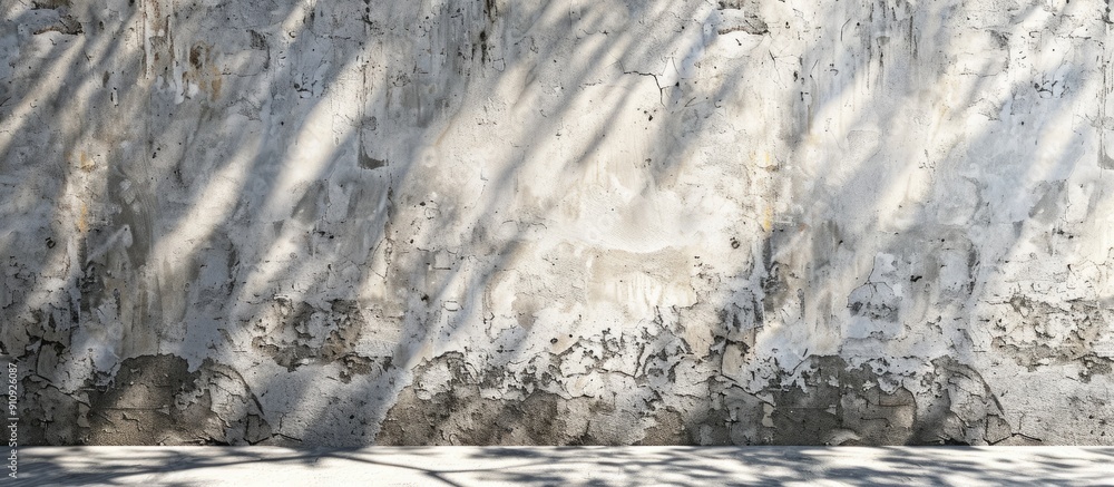 Aufkleber empty exterior concrete wall with sunlight reflection texture providing a white paint room backgroun