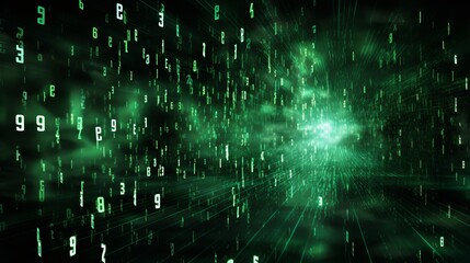 Obraz premium Futuristic falling Binary Code Background 