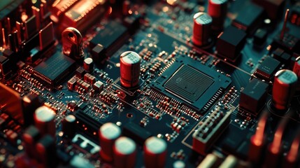 Obraz premium Computer Motherboard Close Up