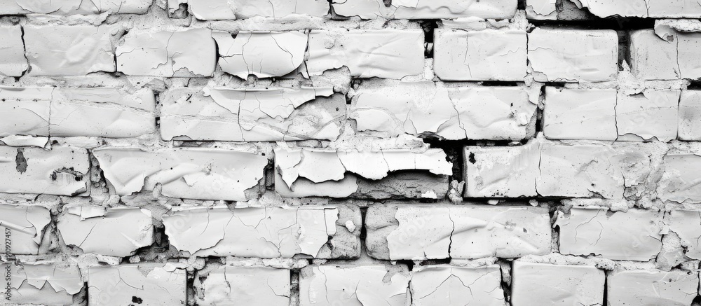 Aufkleber White grungy brick wall texture providing a background for a copy space image