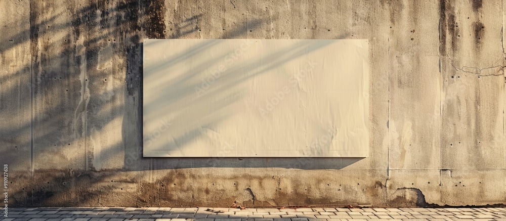 Poster a paper poster with copy space on a wall provides a blank area for textures or backgrounds in an ima