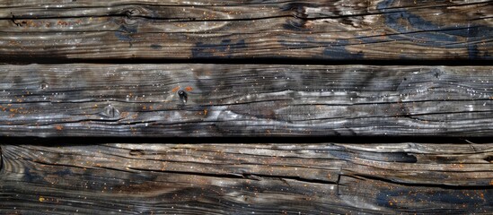 Obraz premium Vintage weathered wooden plank aged a century as a background texture with copy space image