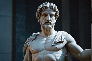 Obraz premium Stoic greek philosopher thinking statue