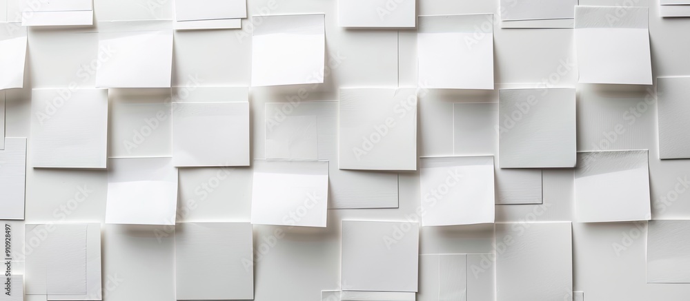 Aufkleber White background with blank adhesive notes and a slight shadow for a copy space image