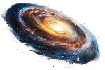 Fototapeta premium Spiral galaxy with millions of shining stars isolated on transparent background