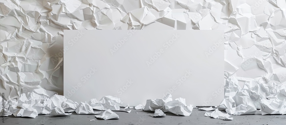 Poster white paper set against a blank backdrop with copy space image available