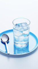 glass of water with ice
