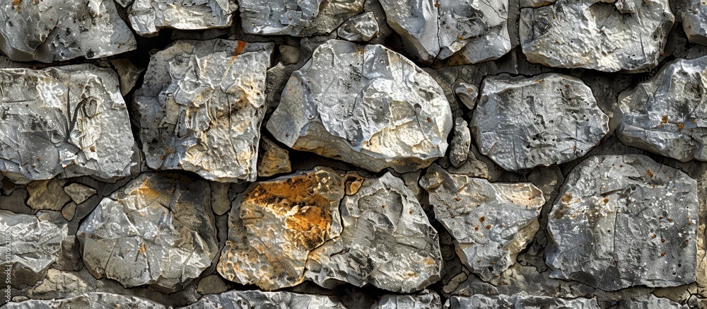Leinwandbilder rough stone wall features a prominent boulder providing a texture rich and irregular backdrop with a