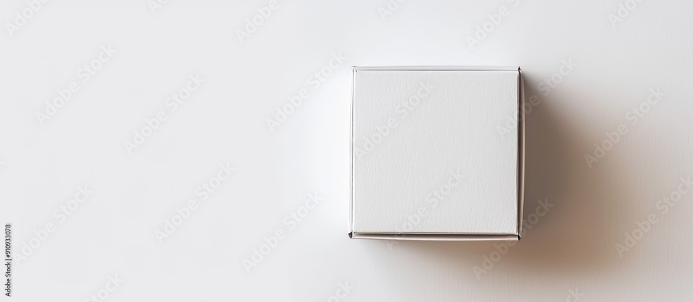 Poster textured white cardboard box on a white background with copy space image