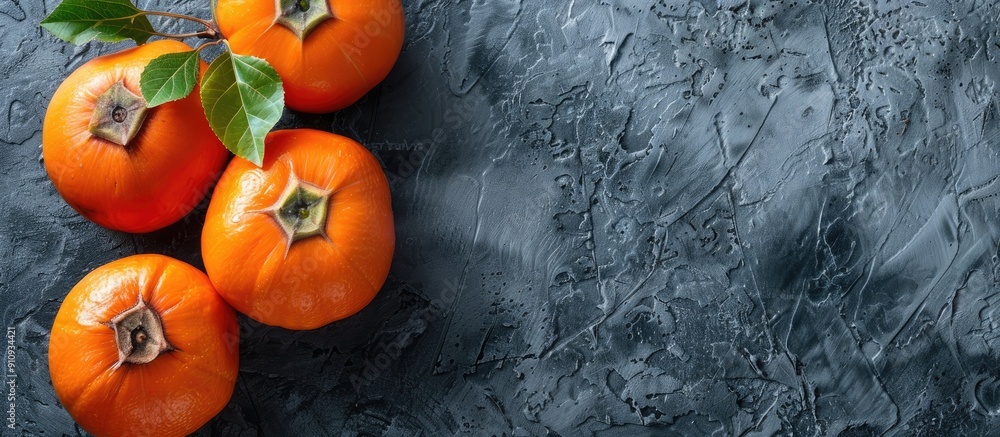 Aufkleber persimmons are a nutritious tropical fruit that can be a healthy addition to any meal ideal for phot