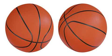 Basketball, 3d icon illustration, transparent background