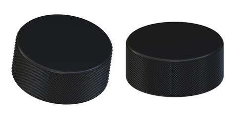 Hockey Puck, 3d icon illustration, transparent background