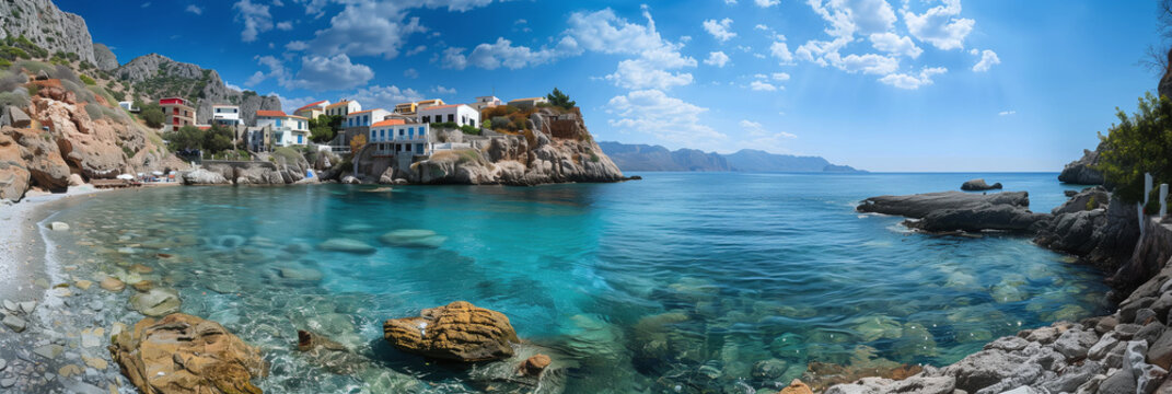 Secluded Beach and Coastal Village at Lefkos, Karpathos, Greece